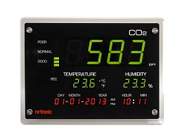 CO2-DISPLAY | Nástěnný panel/data logger CO2, T, RH, s displejem